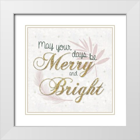 Merry Bright White Modern Wood Framed Art Print with Double Matting by Gibbons, Lauren