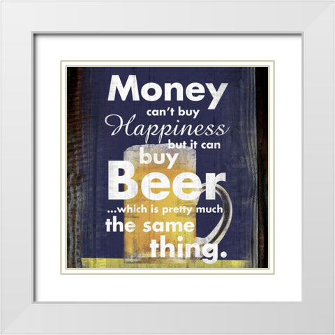 Money Beer White Modern Wood Framed Art Print with Double Matting by Gibbons, Lauren