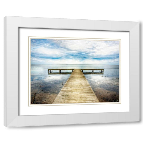 Down the Pier 2 White Modern Wood Framed Art Print with Double Matting by Head, Danny