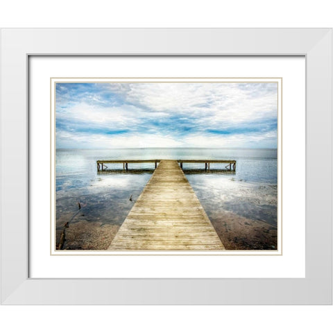 Down the Pier 2 White Modern Wood Framed Art Print with Double Matting by Head, Danny