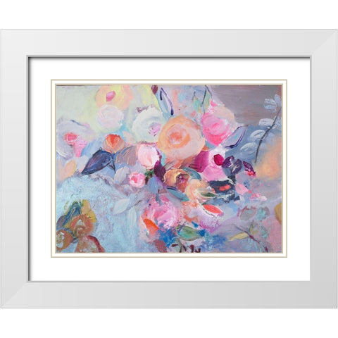 Reminiscence White Modern Wood Framed Art Print with Double Matting by Daisy D