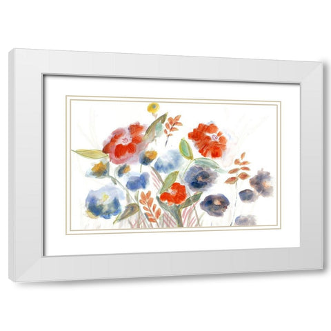 Walking With You White Modern Wood Framed Art Print with Double Matting by Daisy D
