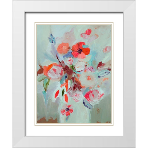 Vase Of Color White Modern Wood Framed Art Print with Double Matting by Daisy D