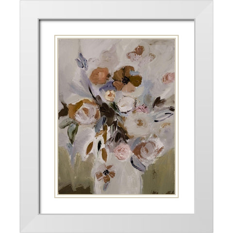 Vase Of Emotions White Modern Wood Framed Art Print with Double Matting by Daisy D