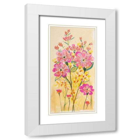 Sunshine Sprinkle White Modern Wood Framed Art Print with Double Matting by Daisy D