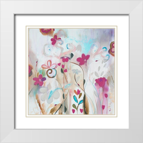 Ethereal Edge Muted White Modern Wood Framed Art Print with Double Matting by Daisy D