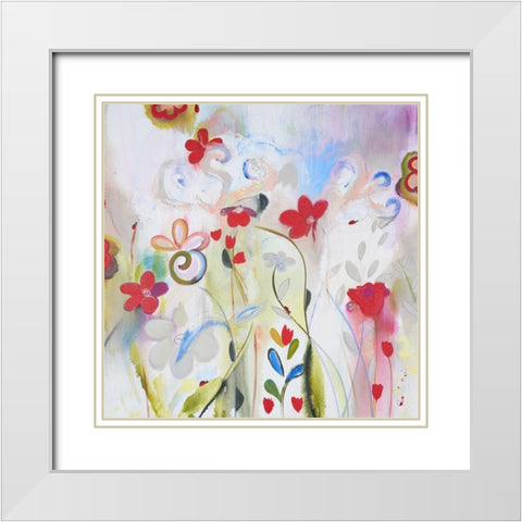 Ethereal Edge White Modern Wood Framed Art Print with Double Matting by Daisy D