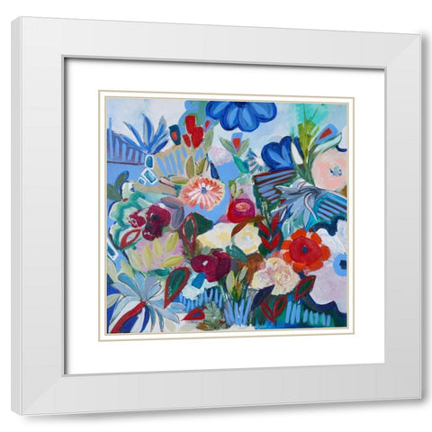 Boardwalk Blooms White Modern Wood Framed Art Print with Double Matting by Daisy D