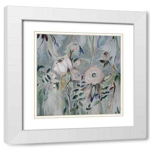 Unfolding Story Muted White Modern Wood Framed Art Print with Double Matting by Daisy D