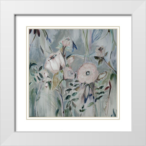 Unfolding Story Muted White Modern Wood Framed Art Print with Double Matting by Daisy D