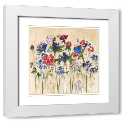 Golden Garden White Modern Wood Framed Art Print with Double Matting by Daisy D