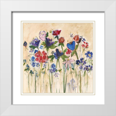 Golden Garden White Modern Wood Framed Art Print with Double Matting by Daisy D