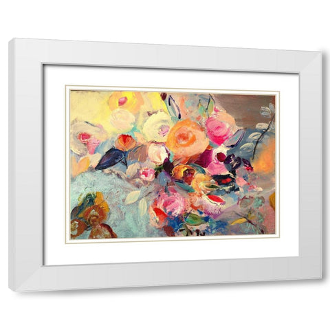 Thoughtful Flowers White Modern Wood Framed Art Print with Double Matting by Daisy D