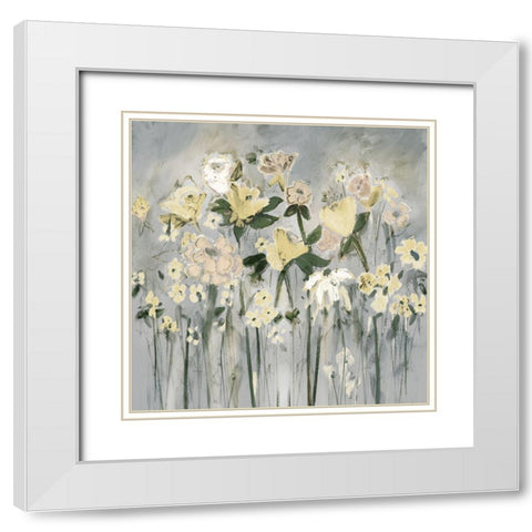 Soft Garden White Modern Wood Framed Art Print with Double Matting by Daisy D