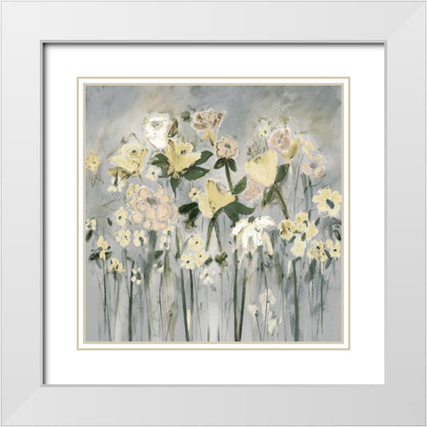 Soft Garden White Modern Wood Framed Art Print with Double Matting by Daisy D
