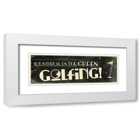 Golf White Modern Wood Framed Art Print with Double Matting by Grey, Jace