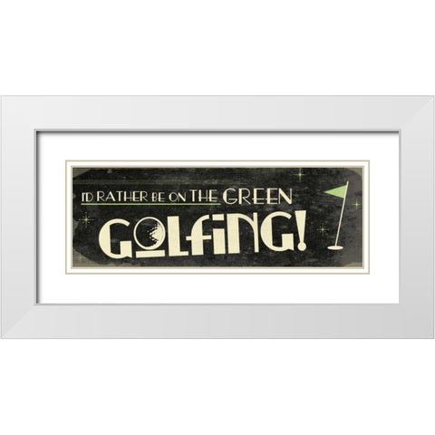 Golf White Modern Wood Framed Art Print with Double Matting by Grey, Jace