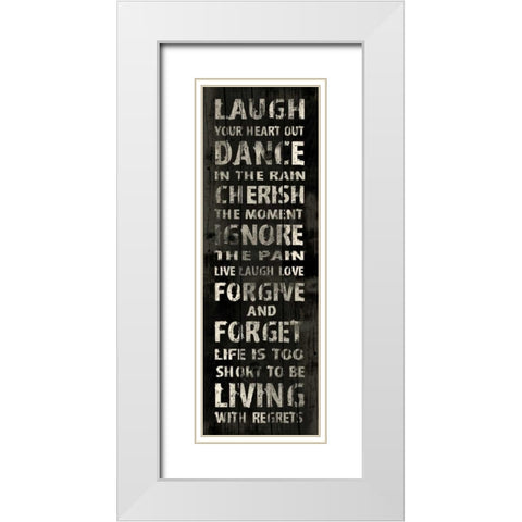 Laugh White Modern Wood Framed Art Print with Double Matting by Grey, Jace