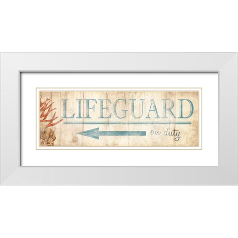 Lifeguard Sign White Modern Wood Framed Art Print with Double Matting by Grey, Jace