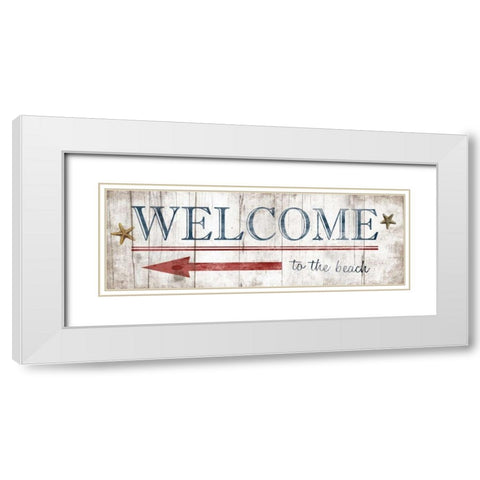 Welcome Sign White Modern Wood Framed Art Print with Double Matting by Grey, Jace