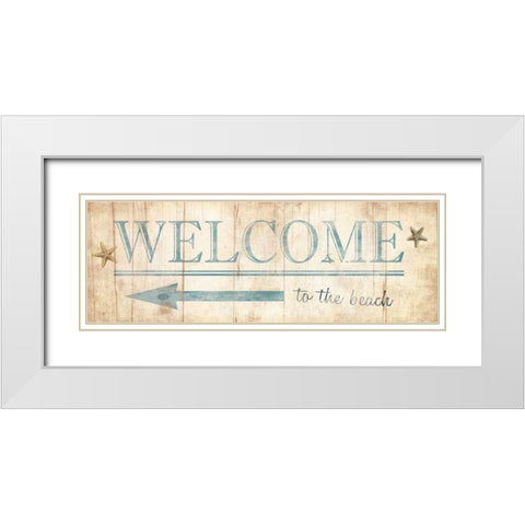 Welcome Sign White Modern Wood Framed Art Print with Double Matting by Grey, Jace