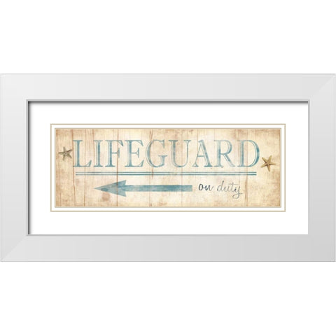 Lifeguard Sign White Modern Wood Framed Art Print with Double Matting by Grey, Jace