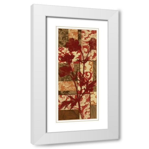 Patchfloral White Modern Wood Framed Art Print with Double Matting by Grey, Jace