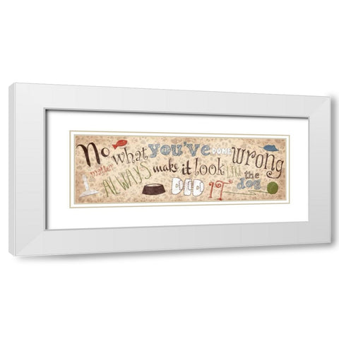 Cat White Modern Wood Framed Art Print with Double Matting by Grey, Jace