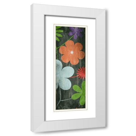 Floralpattern White Modern Wood Framed Art Print with Double Matting by Grey, Jace
