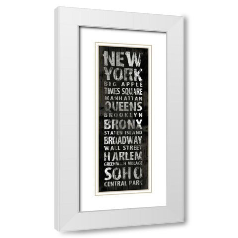 NEW YORK White Modern Wood Framed Art Print with Double Matting by Grey, Jace