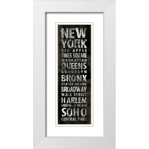 NEW YORK White Modern Wood Framed Art Print with Double Matting by Grey, Jace