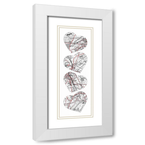 MAP T0 YOUR HEART White Modern Wood Framed Art Print with Double Matting by Grey, Jace