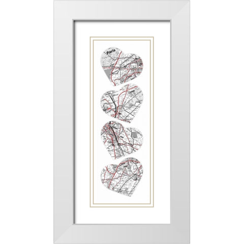 MAP T0 YOUR HEART White Modern Wood Framed Art Print with Double Matting by Grey, Jace