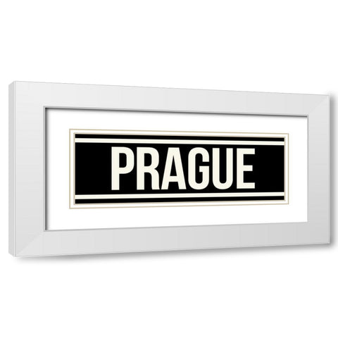 PRAGUE White Modern Wood Framed Art Print with Double Matting by Grey, Jace