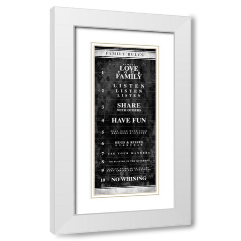 NO RULES White Modern Wood Framed Art Print with Double Matting by Grey, Jace