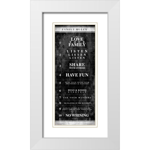 NO RULES White Modern Wood Framed Art Print with Double Matting by Grey, Jace