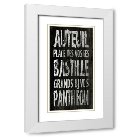 PARIS White Modern Wood Framed Art Print with Double Matting by Grey, Jace