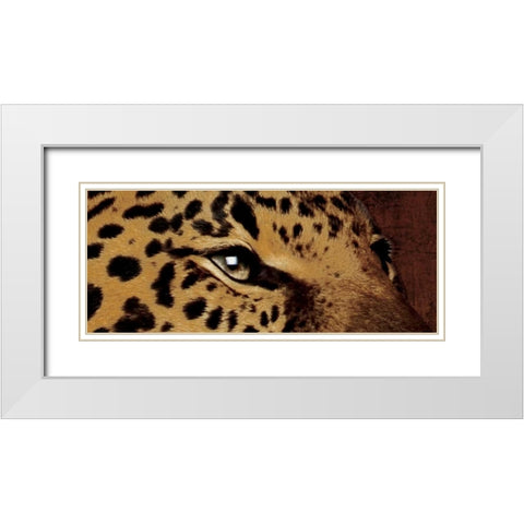 Leopard Eyes White Modern Wood Framed Art Print with Double Matting by Grey, Jace