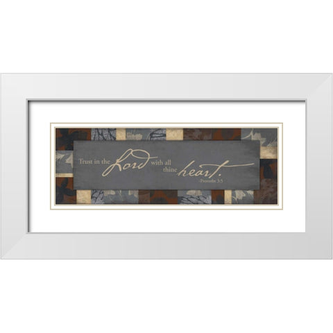 Heart White Modern Wood Framed Art Print with Double Matting by Grey, Jace