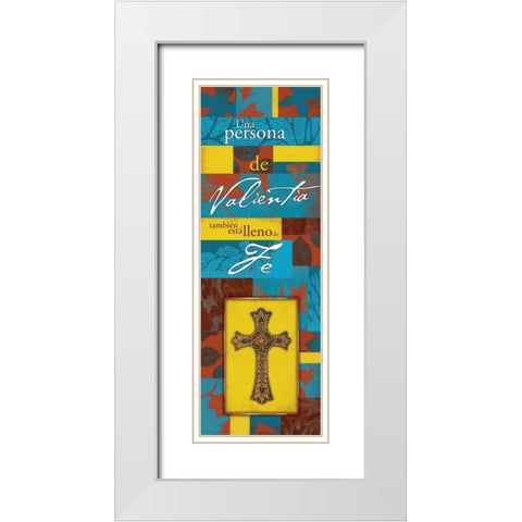 Religious Spanish Quote 2 White Modern Wood Framed Art Print with Double Matting by Grey, Jace