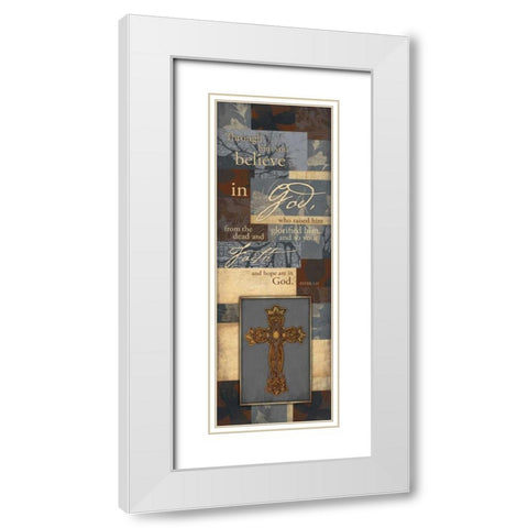 Religious Quote 3 White Modern Wood Framed Art Print with Double Matting by Grey, Jace