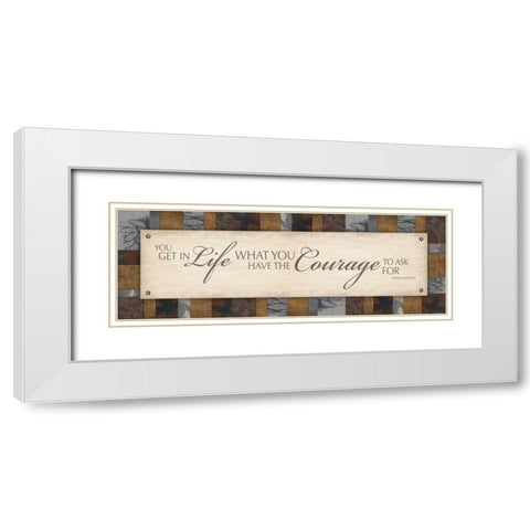Courage White Modern Wood Framed Art Print with Double Matting by Grey, Jace