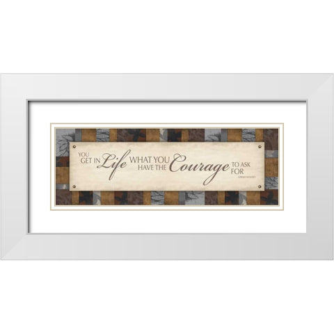 Courage White Modern Wood Framed Art Print with Double Matting by Grey, Jace