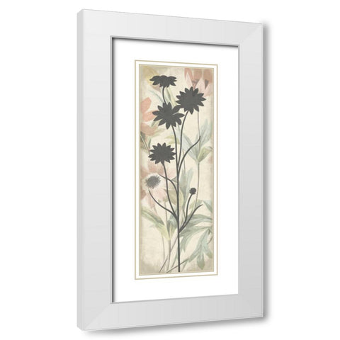Floral silo White Modern Wood Framed Art Print with Double Matting by Grey, Jace
