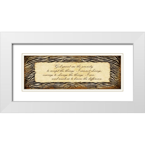 Zebra Serenity White Modern Wood Framed Art Print with Double Matting by Grey, Jace