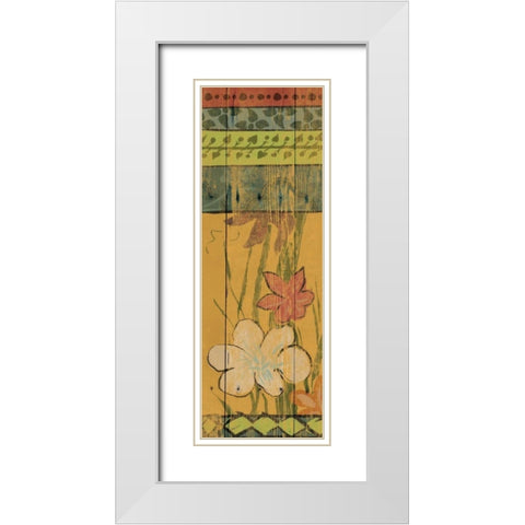 Spanish florals White Modern Wood Framed Art Print with Double Matting by Grey, Jace