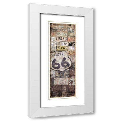 License plates 2 White Modern Wood Framed Art Print with Double Matting by Grey, Jace