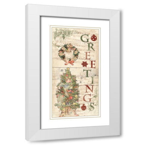 Greetings White Modern Wood Framed Art Print with Double Matting by Grey, Jace