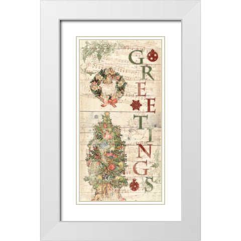 Greetings White Modern Wood Framed Art Print with Double Matting by Grey, Jace