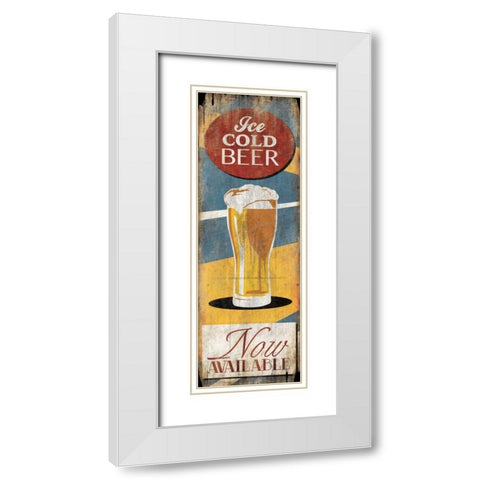 Cold Beer White Modern Wood Framed Art Print with Double Matting by Grey, Jace